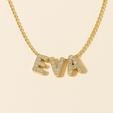 Personalized Bubble Letter Necklace | Custom Gold Name Pendant | My Charm Lab