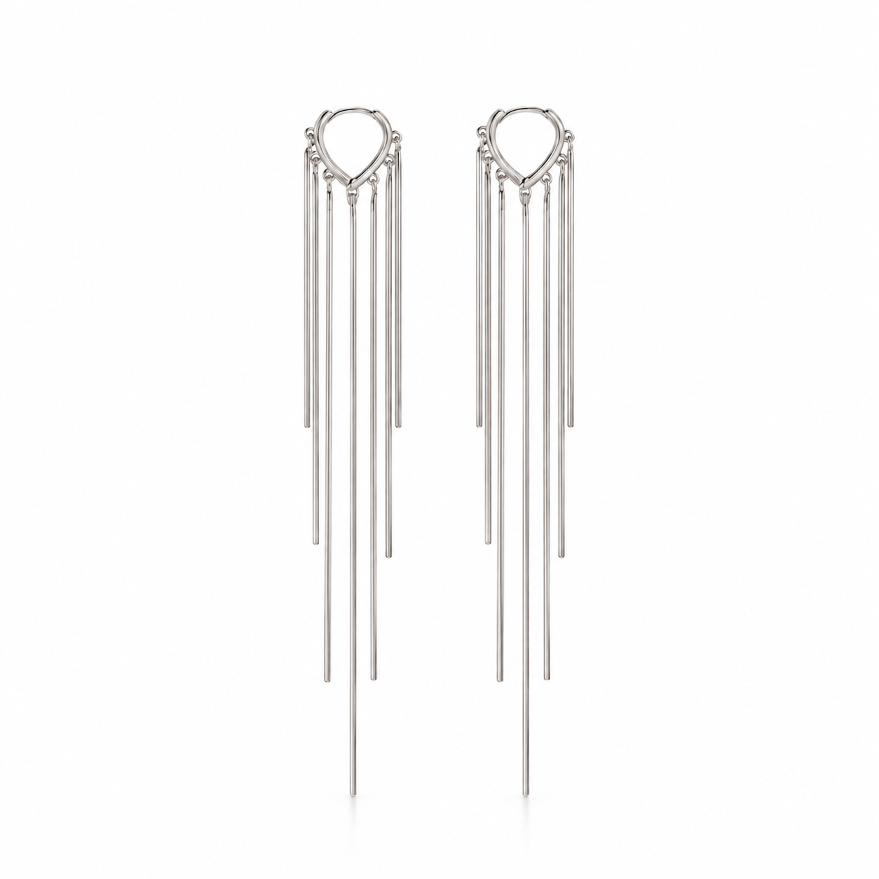 Golden Heart Tassel Drop Earrings