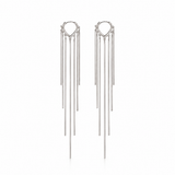 Golden Heart Tassel Drop Earrings