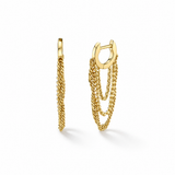 Layered Chain Tassel Hoop Earrings