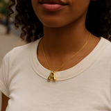 Personalized Bubble Letter Initial Necklace