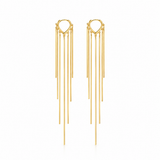Golden Heart Tassel Drop Earrings