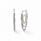 Layered Chain Tassel Hoop Earrings