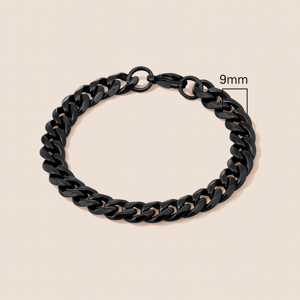 Pulsera de Acero Inoxidable Punk Negra