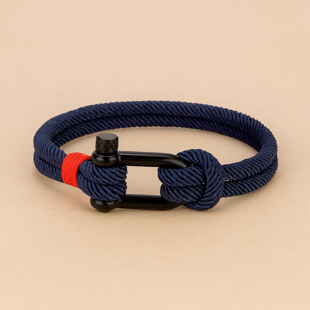 Pulsera de Cuerda con U-Bisagra de Metal