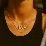 Personalized Bubble Letter Necklace | Custom Gold Name Pendant | My Charm Lab