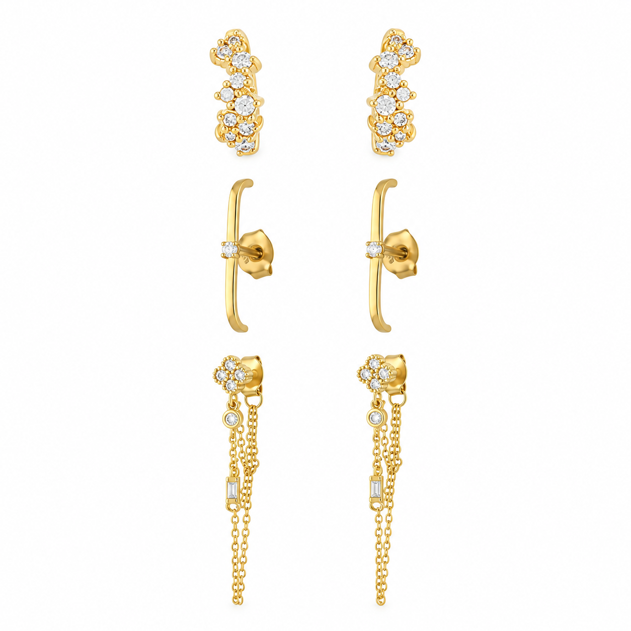 Fleur Crystal Ear Stack Set
