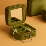 Estuche de viaje de terciopelo para joyas – Edición oliva