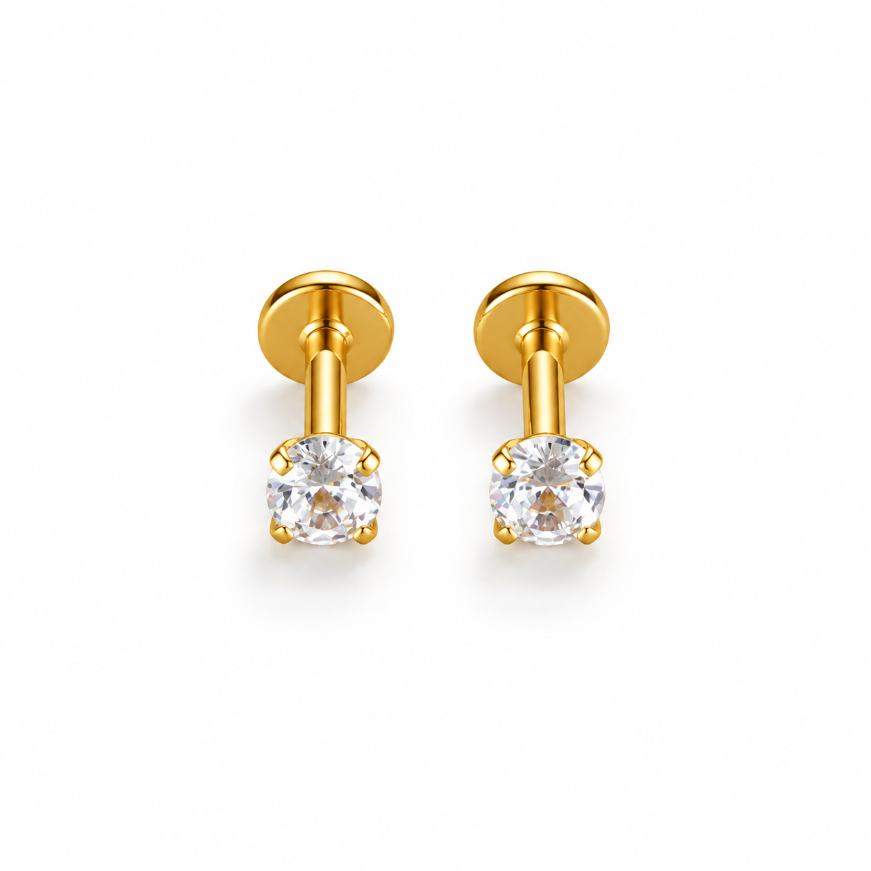 Lumi Crystal Flat Back Stud Earrings