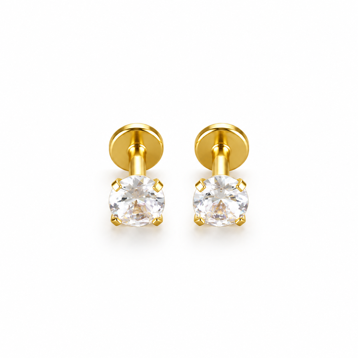 Lumi Crystal Flat Back Stud Earrings