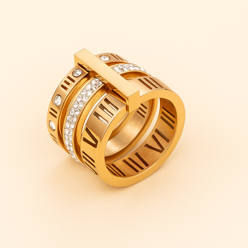 Triple Stack Roman Numeral Ring