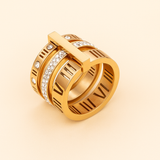 Anillo de números romanos de triple pila