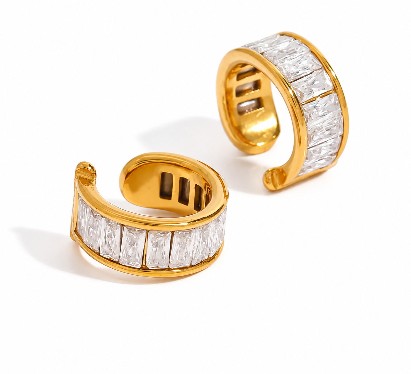 Arlisse White Zircon Cuff Earrings