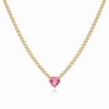 Crystal Heart Necklace – Pink Edition