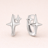 Double Star Hoop Earrings