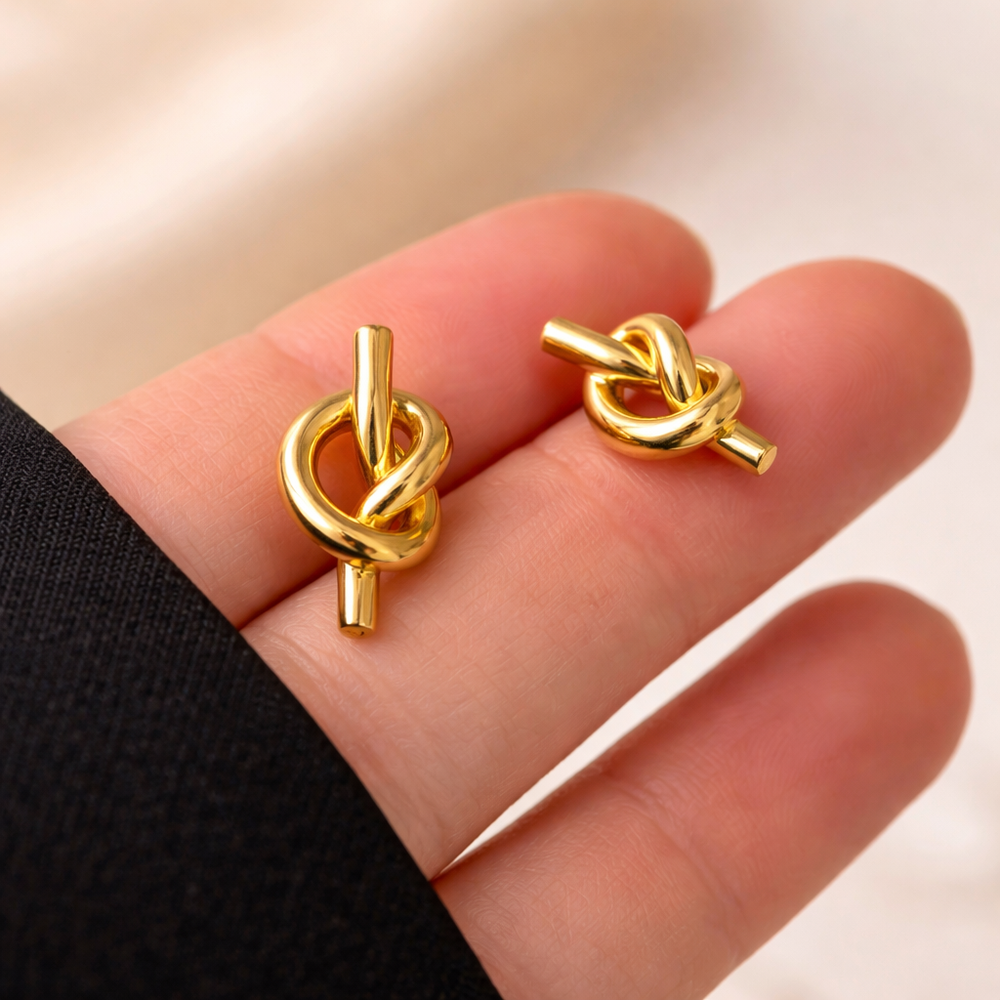 Minimal Knot Earrings — Everyday Statement Studs