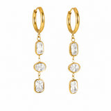 Pendientes de Gota de Cristal Dorado