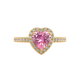 Anillo Halo Corazón Blush