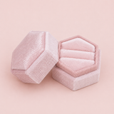 Caja de Anillo de Terciopelo Rosé