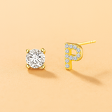 Initial Letter Zircon Earrings