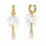 White Blossom Tassel Earrings