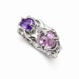 Pink & Violet Silver Ring