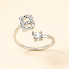 Personalized Letter Crystal Ring