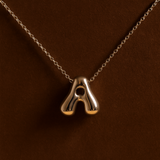 Personalized Bubble Letter Initial Necklace