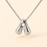 Personalized Bubble Letter Initial Necklace