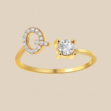 Anillo de cristal con letra personalizada