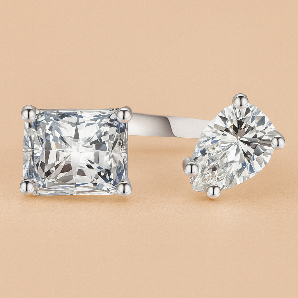 Elegant Water Drop Zircon Ring