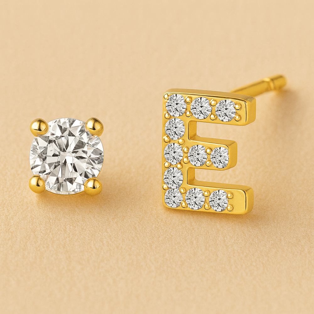 Pendientes de circonita con letra inicial