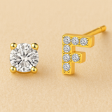 Pendientes de circonita con letra inicial