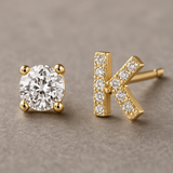 Pendientes de circonita con letra inicial