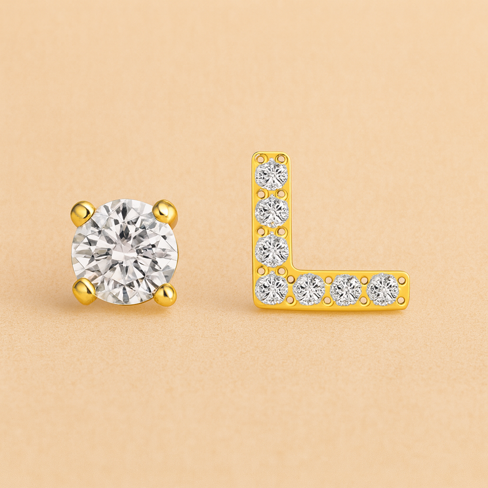 Pendientes de circonita con letra inicial