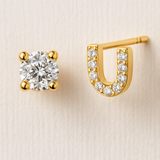 Pendientes de circonita con letra inicial