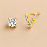 Pendientes de circonita con letra inicial