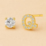 Pendientes de circonita con letra inicial