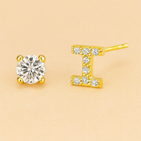 Pendientes de circonita con letra inicial