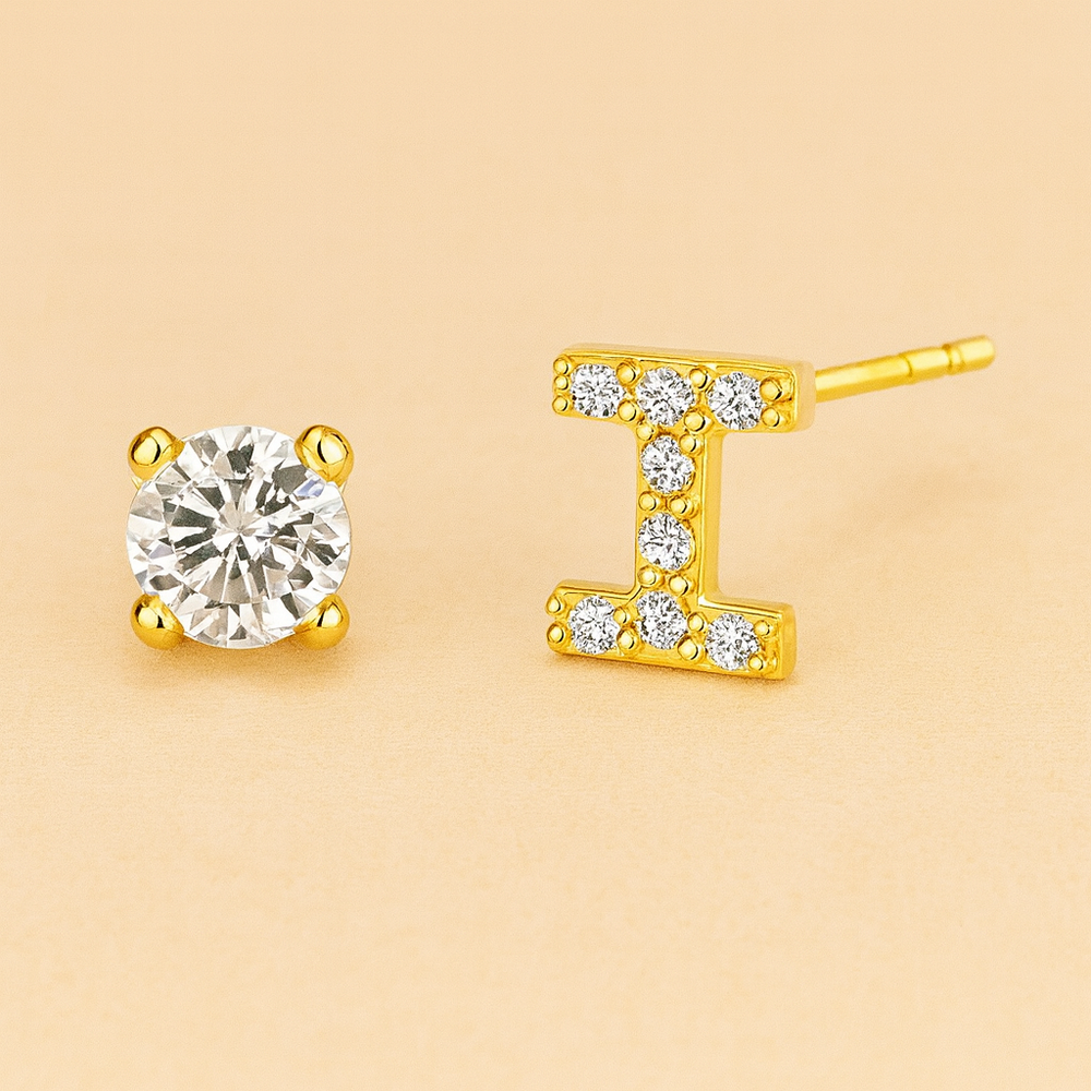 Pendientes de circonita con letra inicial