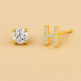 Pendientes de circonita con letra inicial