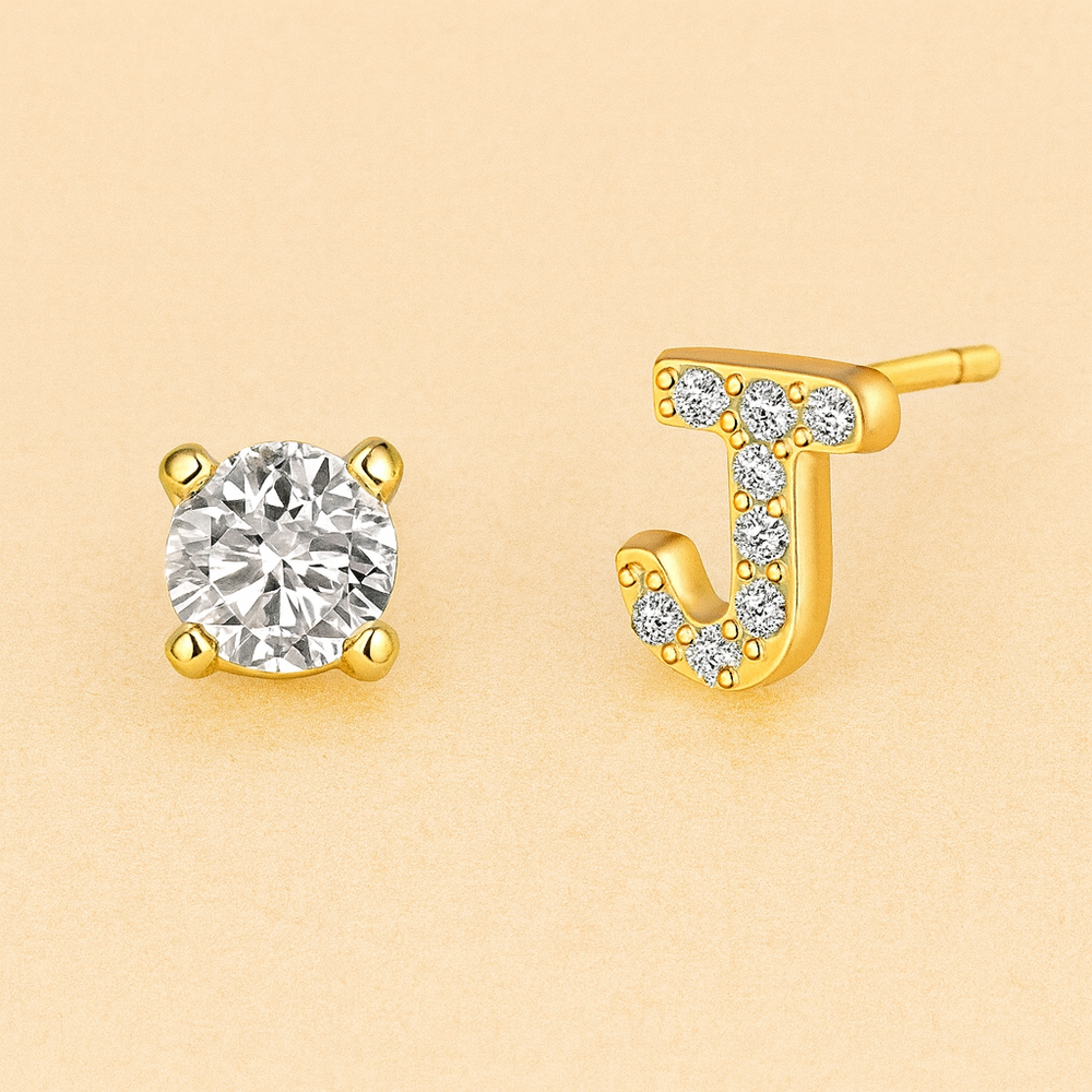 Pendientes de circonita con letra inicial