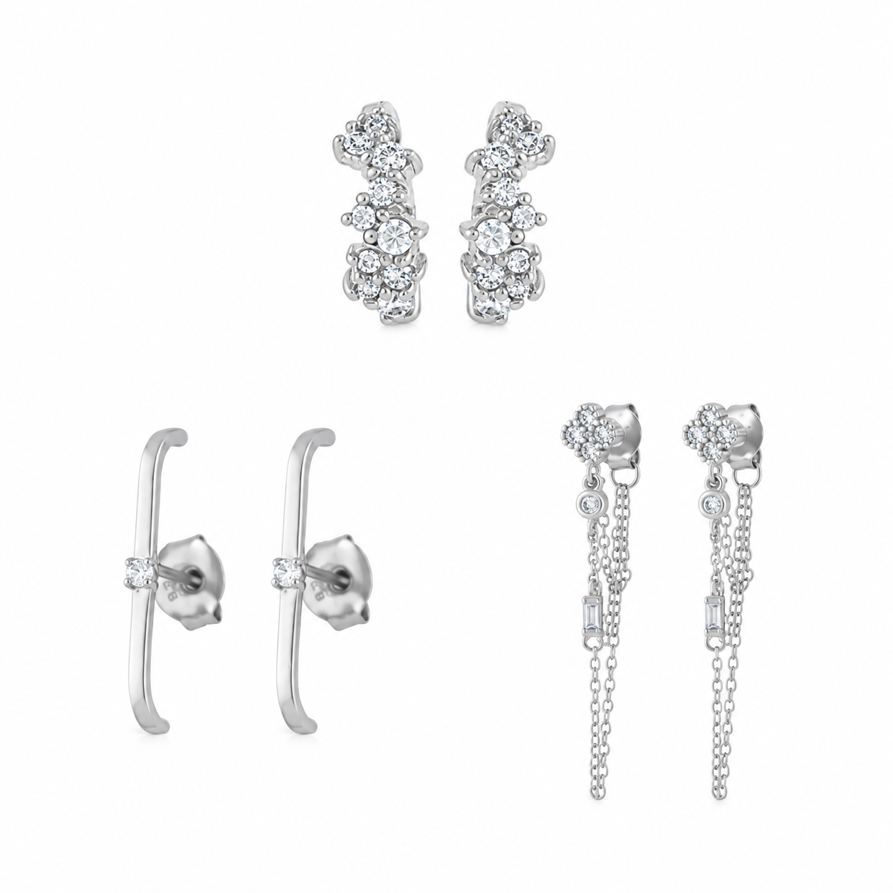 Fleur Crystal Ear Stack Set