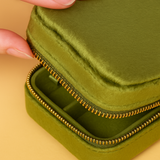 Estuche de viaje de terciopelo para joyas – Edición oliva