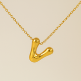Personalized Bubble Letter Initial Necklace