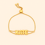 Personalized Bubble Letter Bracelet | Custom 14K Gold Name Bracelet | My Charm Lab