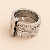 Anillo de números romanos de triple pila