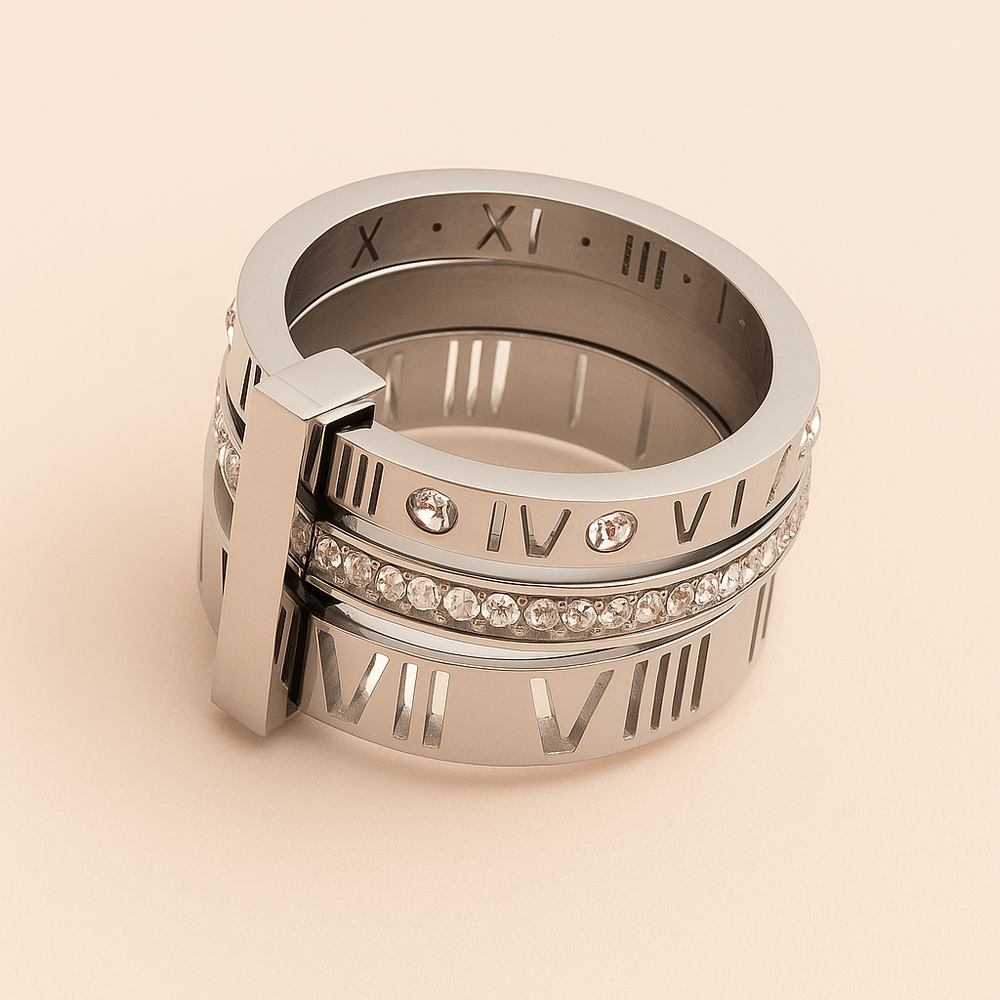 Anillo de números romanos de triple pila