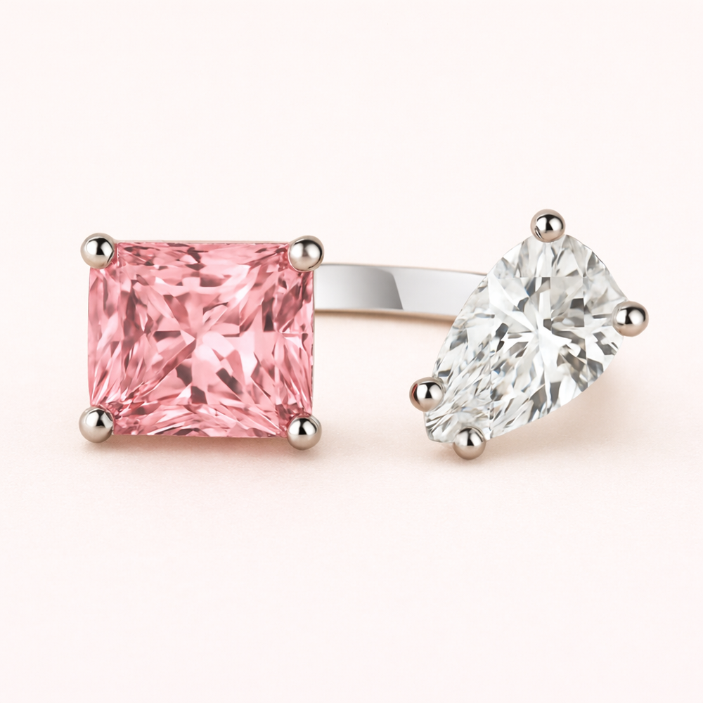 Anillo de Zirconia en Forma de Gota de Agua Elegante