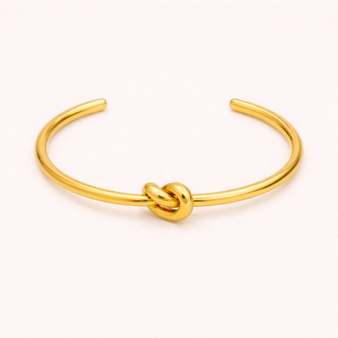 Brazalete de Nudo de Oro Delicado